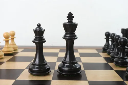 Vista 9 de RoyalChessMall - Juego de piezas de ajedrez de madera con peso Pro Staunton de 4.1 pulgadas, madera de ebonizado, 4 reinas