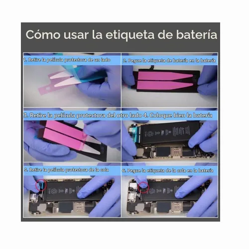 Vista 6 de Adhesivo de batería OEM para iPhone 13, tiras de pegamento de doble cara, pieza de repuesto de cinta adhesiva, paquete de 3