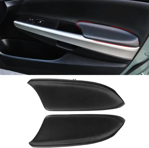 Vista 9 de Compatible con paneles de puerta de Honda Accord Tapa de apoyabrazos 2008-2012, 2 piezas de cubierta de apoyabrazos de panel de puerta de cuero PU
