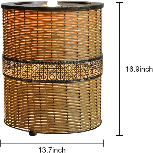 Vista 5 de Naturefalls Fuente de jardín hecha a mano para interiores y exteriores, fuente cilíndrica de metal de 16.9 pulgadas de alto con luz LED y bomba