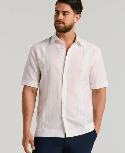 Vista 5 de Cubavera Camisa de manga corta con botones de mezcla de lino para hombre (disponible en tallas grandes y altas)