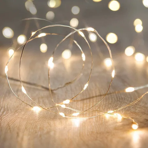 Vista 15 de ANJAYLIA Guirnalda de luces de Pascua que funciona con pilas, 20 luces LED pastel de 9.8 pies, guirnalda de luces pequeñas impermeables para Luces
