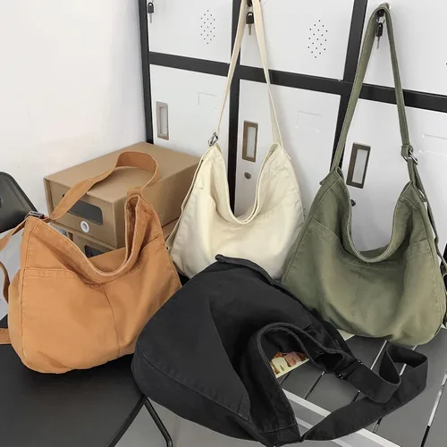 Vista 5 de Micmores Large Crossbody Purse Canvas Tote Bag Women Hobo Bag Stylish Handbag Fashion shoulder Bag