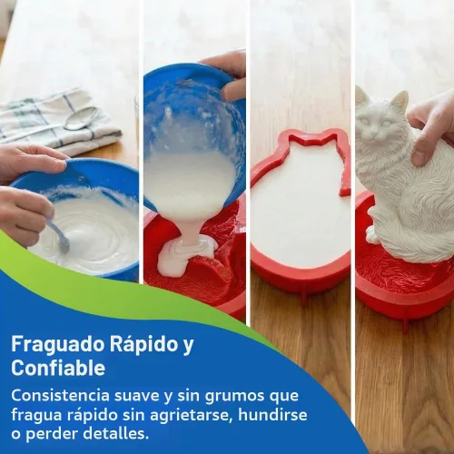 Vista 3 de Material de moldeo de alginato perfecto, polvo no tóxico para fabricar moldes para fundición de vida, fundición a mano, huellas de bebé, moldes