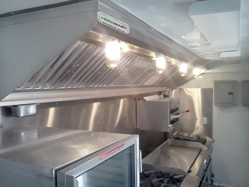 Vista 2 de HOODMART Sistema de Campana de 4' para Remolque de Concesión para Camión de Comida Campana Extractora Comercial con Ventilador de Escape