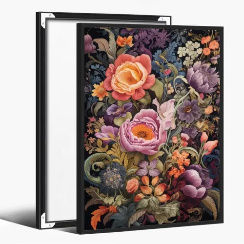 Vista 12 de WLZWD Arte de pared vintage de luna llena, impresión artística mística de bosque de medianoche, arte de academia oscura, póster estético, pintura