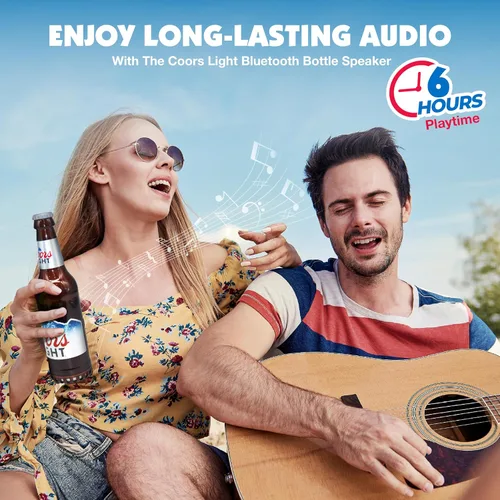 Vista 6 de Coors Light - Altavoz Bluetooth con Forma de Botella con Estéreo de Alta Fidelidad, Resistente a Salpicaduras, 6H de Reproducción y Puerto AUX