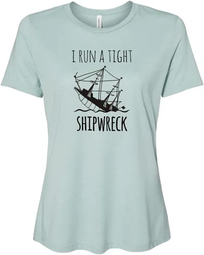 Vista 8 de Cute Women's Screen Printed Crew Neck Tee, Shirts With Sayings, Dusty Blue or Olive