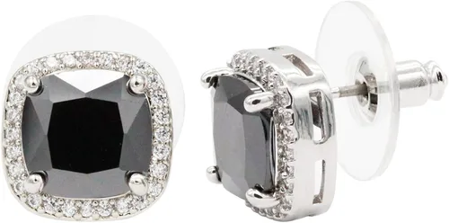 Vista 2 de Aretes cuadrados de corte princesa con micro pavimentado AAA joyería de boda para mujer Cristal Circonia cúbica
