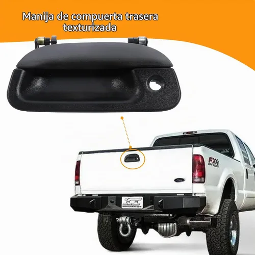 Vista 5 de Pestillo de puerta trasera para puerta trasera, exterior, compatible con Ford 1997-2007 Negro