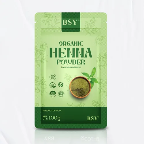 Vista 2 de BSY - Combo de polvo orgánico de henna e índigo para el cabello, color de cabello 100% natural a base de hierbas para cabello negro, polvo de henna