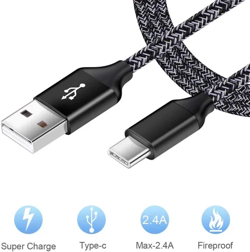 Vista 2 de USB tipo C cargador de pared bloque cubo carga rápida C cable cable de 6 pies para Samsung Galaxy S26/S25/S22/S21/S21