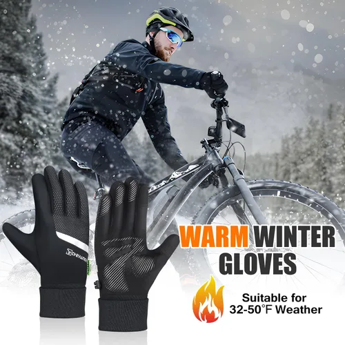 Vista 2 de Guantes de invierno para hombres y mujeres, guantes térmicos extendidos para hombres