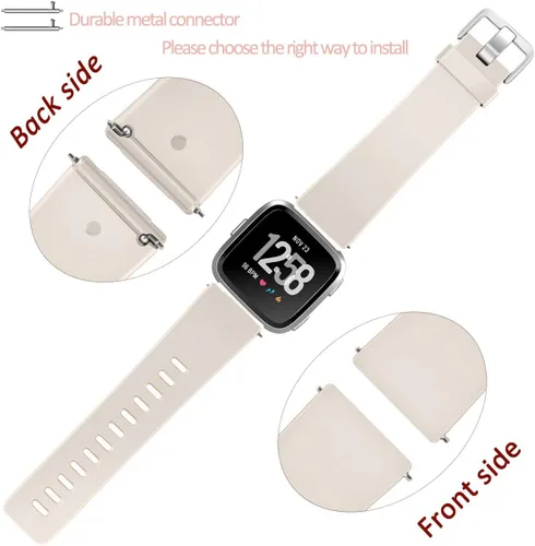 Vista 4 de Wepro Correa compatible con correas Fitbit Versa 2 para mujeres y hombres, correa suave compatible con bandas Fitbit Versa, correa deportiva Beige