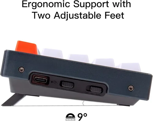 Vista 9 de Keychron K12 - Teclado mecánico con cable Bluetooth inalámbrico y USB intercambiable en caliente con teclado mecánico marrón interruptor de aluminio