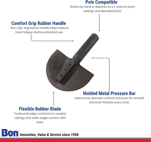 Vista 3 de Bon Wipe Down Cuchillo – Hoja de goma de 6½ x 4½ pulgadas – Barra de presión de metal integrada – Mango de goma – Compatible con poste – Ideal