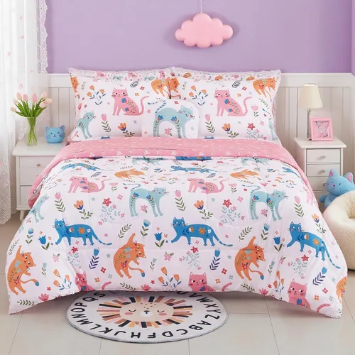 Vista 26 de Mooreeke Juego de edredón individual para niños de 6 piezas, juego de ropa de cama azul para adolescentes, cama de tren de microfibra para niños