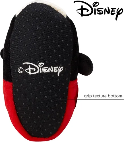 Vista 4 de Disney Botines de Mickey Mouse para bebés y niños, calcetines de vellón suave (recién nacidobebé)