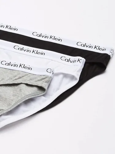 Vista 4 de Calvin Klein - Calzones bikini elásticos de algodón con logotipo de carrusel para mujer, paquete múltiple