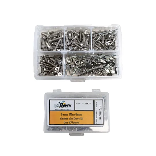 Vista 2 de Kit de tornillos RC para T-Maxx o E-Maxx con más de 250 piezas de acero inoxidable RC kit de herramientas para automóvil que incluye tornillos