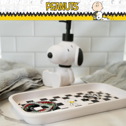 Vista 6 de Franco Collectibles - Bandeja de joyería a cuadros Peanuts Snoopy (producto oficial)