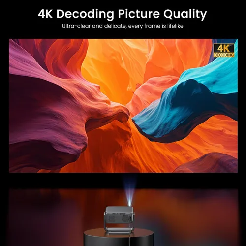 Vista 10 de Proyector para exteriores de Google TV con licencia oficial ANSI 2000 4K Full HD, proyector inteligente con WiFi y Bluetooth