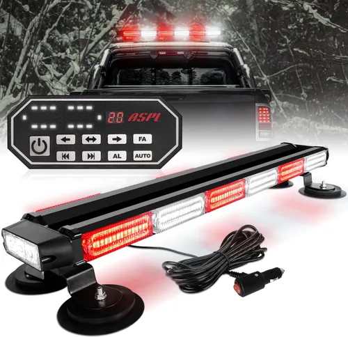Vista 12 de ASPL - Barra de luces estroboscópicas de 66 cm, 126 LED, de emergencia, para techo, doble cara, con controlador, intermitente, de advertencia, luz