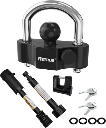 Vista 9 de RETRUE Juego de Cerraduras de Remolque con Llave Igual, Kit de Bloqueo para Remolcar y Almacenar Incluye Cerradura de Acoplador Universal