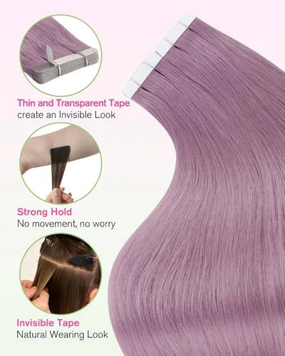 Vista 48 de YoungSee Extensiones de Cabello Humano con Cinta Balayage Extensiones de Cabello con Cinta Marrón Oscuro Extensiones de Cabello con Cinta Ombre