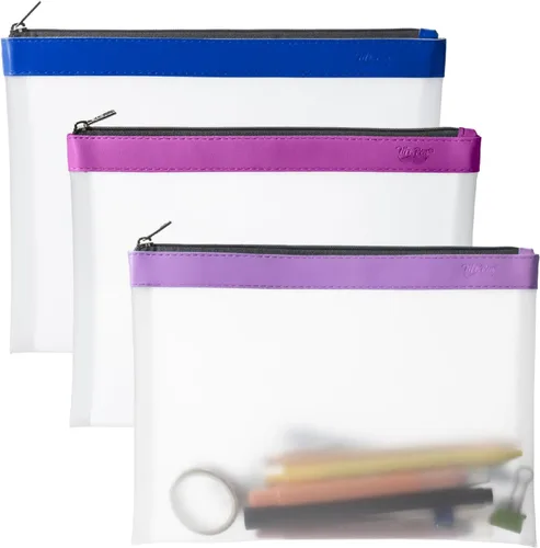 Vista 17 de Mr. Pen - Estuche transparente para lápices, paquete de 3, estuche transparente para lápices, bolsas para lápices