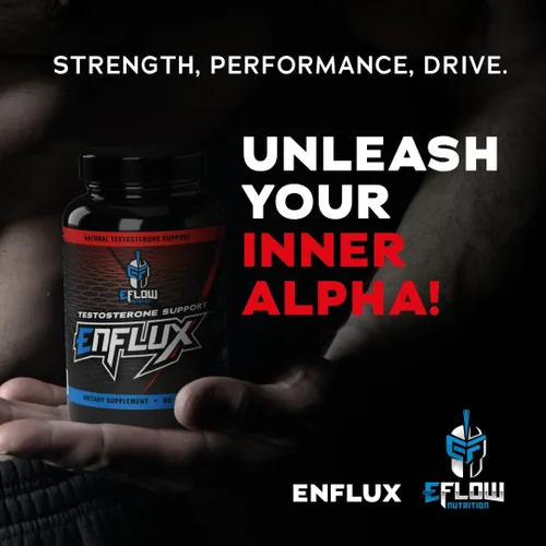 Vista 2 de eFlow Nutrition Enflux Natural T Support con KSM-66 Ashwagandha - Suplemento para apoyar la masa corporal magra para hombres y mujeres - Fenogreco