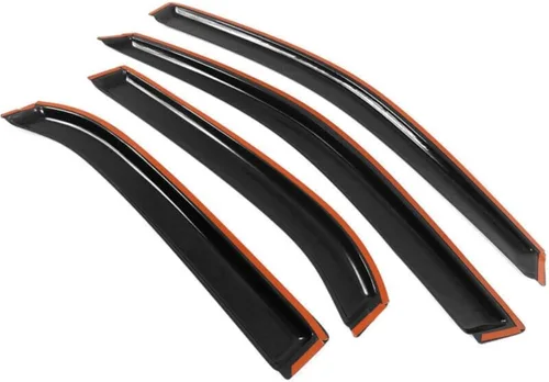 Vista 6 de Window Visor 8 Pieces Sun Rain Deflector Guard Front Rear Left Driver Right Passenger Side Tape External Style Acrylic Smoke Tinted for Chevy for