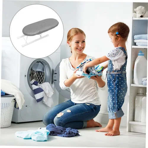 Vista 5 de Cómoda tabla de planchar, mini estante de planchado, taburete plegable para el hogar, fácil de limpiar