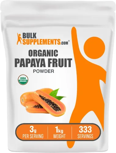 Vista 7 de BulkSupplements. com Polvo orgánico de fruta de papaya - Polvo aromatizante, procedente de Carica Papaya Fruit - Sin gluten, 0.11 oz por porción