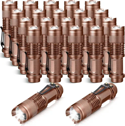 Vista 14 de Fumete 20 Piezas Linterna LED Mini 3 Modos Antorcha Táctica Pequeña Resistente al Agua Linterna de Bolsillo con Enfoque Ajustable Linterna Tipo