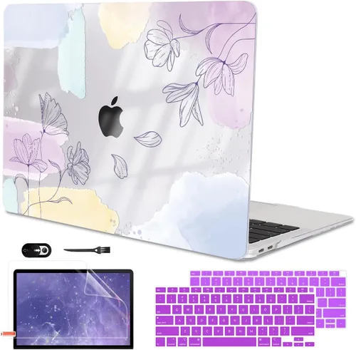 Vista 25 de Funda para MacBook Air de 13 pulgadas 2021 2020 2019 2018 para Mac A2337 M1 A2179 A1932 Funda con Touch ID, funda rígida de plástico
