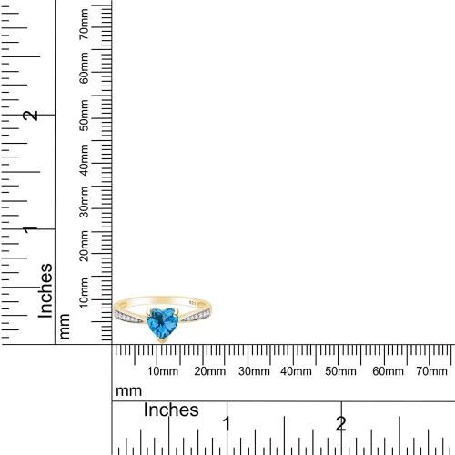 Vista 5 de AFFY Anillo de promesa de corazón solitario de oro de 14 quilates sobre plata esterlina, regalo para ella