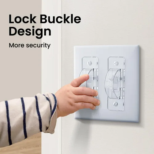 Vista 4 de Roxiuc Protector de interruptor – Protector de cubierta para interruptor de luz – A prueba de niños – Transparente (4 piezas) – Compatible