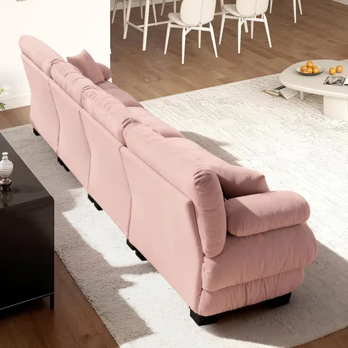 Vista 144 de Sofá Seccional Modular Extragrande de 93.7 pulgadas, Sofá de Dos Plazas Cloud Couch con Almohadas y Cojín Extra Grueso para Sala de Estar, Cine