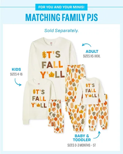 Vista 2 de The Children's Place Baby Kids 2 Piece Fall Pajamas, Cotton