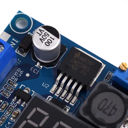 Vista 4 de Teyleten Robot LM2596S LM2596 con pantalla LED Voltímetro Buck Convertidor DC-DC 4.0-40V a 1.25-37V 2A Voltaje Ajustable Módulo de fuente