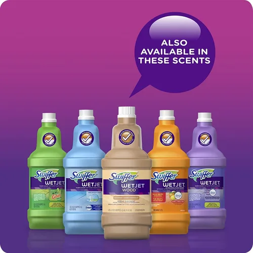 Vista 5 de Recambio de solución limpiadora de pisos Swiffer, lavanda, 42.2 onzas líquidas, paquete de 4