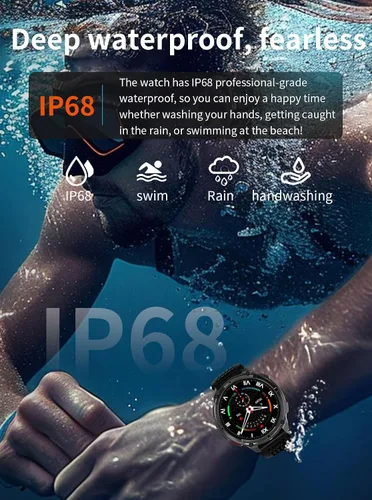 Vista 9 de Relojes inteligentes múltiples modos deportivos para hombres con linterna, reloj inteligente para Android y iPhone, pantalla táctil HD de 1.7