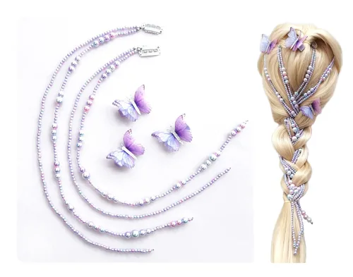 Vista 9 de Pinzas de pelo con perlas de imitación, pinzas para trenzar el cabello largo, cadena de cabello, accesorios de bricolaje, banda para el cabello