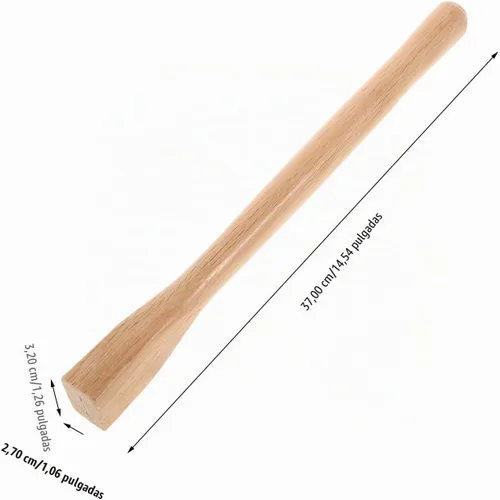 Vista 2 de Kisangel Reemplazo de mango de madera de 14.56 pulgadas para herramienta de jardín con agarre cómodo, mango de madera duradero para cuidado