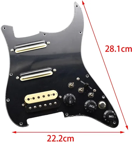 Vista 5 de Colaxi Repuesto de pastilla de guitarra, resistente, fácil instalación, cargado, precableado, práctico blanco, duradero para piezas de guitarra