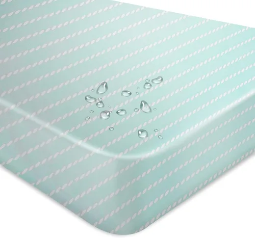 Vista 4 de MooMoo Baby Paquete de 2 sábanas de colchón impermeables para cuna, transpirables e hipoalergénicas, para cuna de 52 x 28 pulgadas