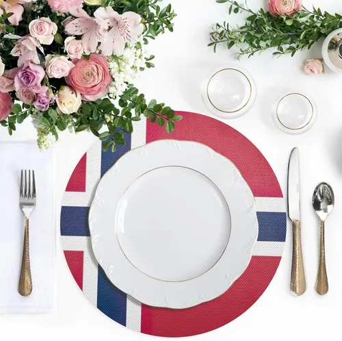 Vista 8 de Aruba Flag Round Table Placemats 15 Inch, Seasonal Table Mats Modern Place Mats for Dining, Kitchen, Parties, Camping