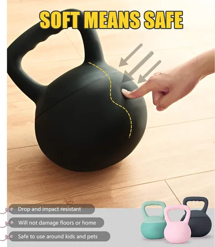 Vista 5 de DlandHome Pesas rusas para entrenamiento de fuerza, ideal para entrenamiento de cuerpo completo y entrenamiento de fuerza, mango de fácil agarre