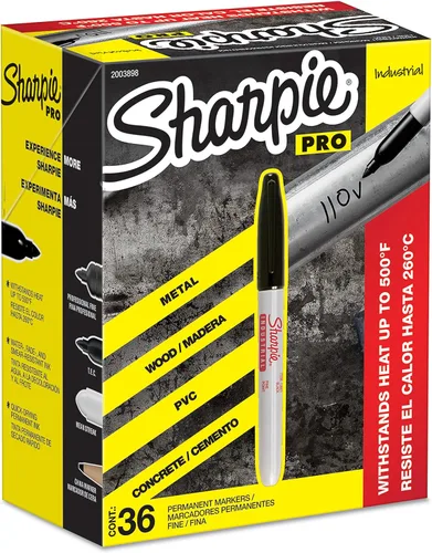 Vista 10 de Marcadores permanentes industriales marca Sharpie, Negro